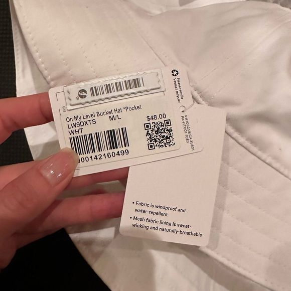 NWT Lululemon Women's On My Level Bucket Hat with Pocket M/L White - Picture 7 of 8